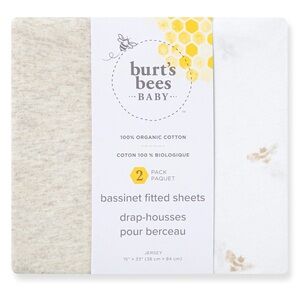 golden bee organic cotton beesnug® fitted bassinet sheet 2 pack